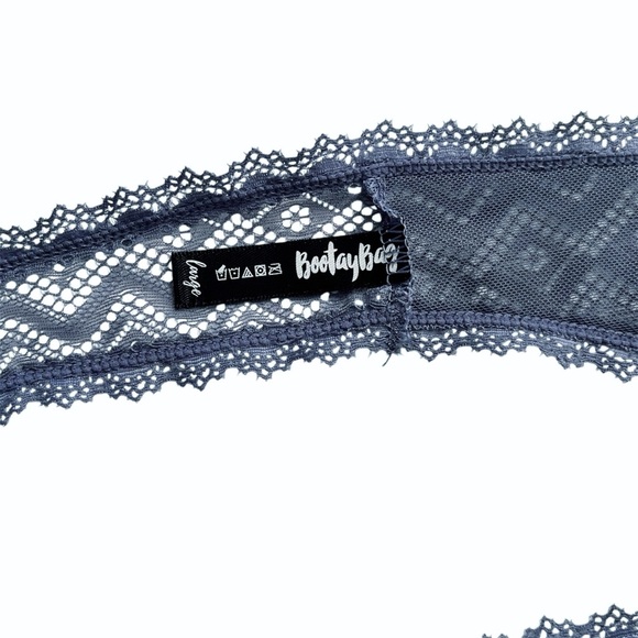NWT BootayBag Gray Lace Thong Size Large - Picture 4 of 4